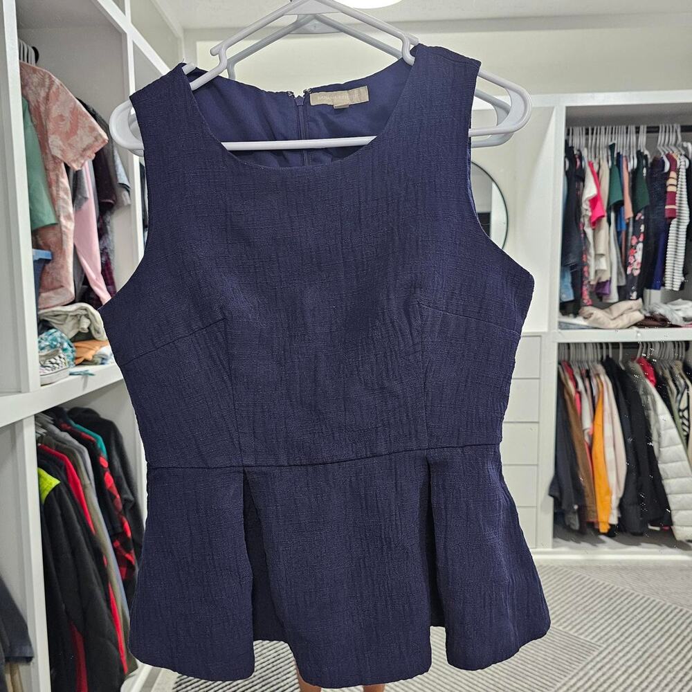 Banana republic navy blue peplum blouse
